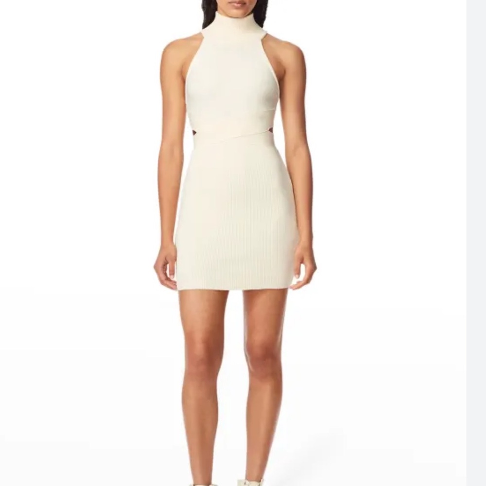 Herve By Herve Leger
Halter Turtleneck Cutout Mini Dress